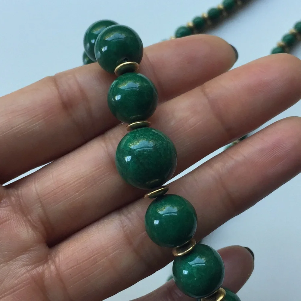 Handcuff green stone and  gold vintage Necklaces 💥🌺🌺💥